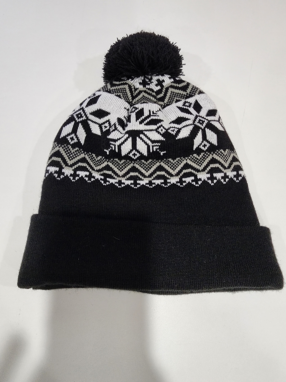 Old No.7 Black Pom Beanie Hat - Picture 2 of 2